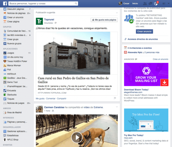 Ejemplo Publicidad Nativa de Top Rural en Facebook
