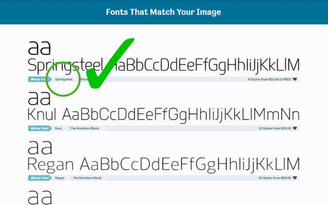 ver fuente tipográfica con Font Matcherator