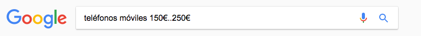 Comandos de Google_rangos de numeros y precios