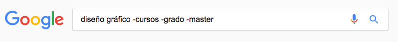 Comandos de búsqueda de Google _ Palabras Negativas