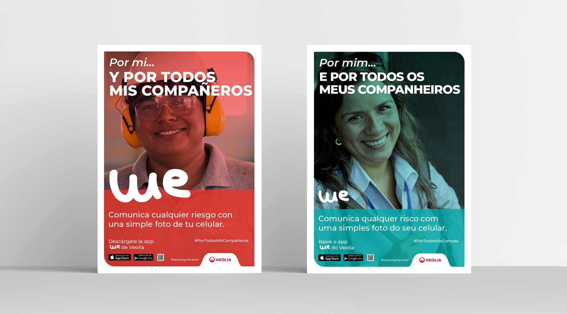 Creatividad y diseño cartelería campaña promoción App Veolia We