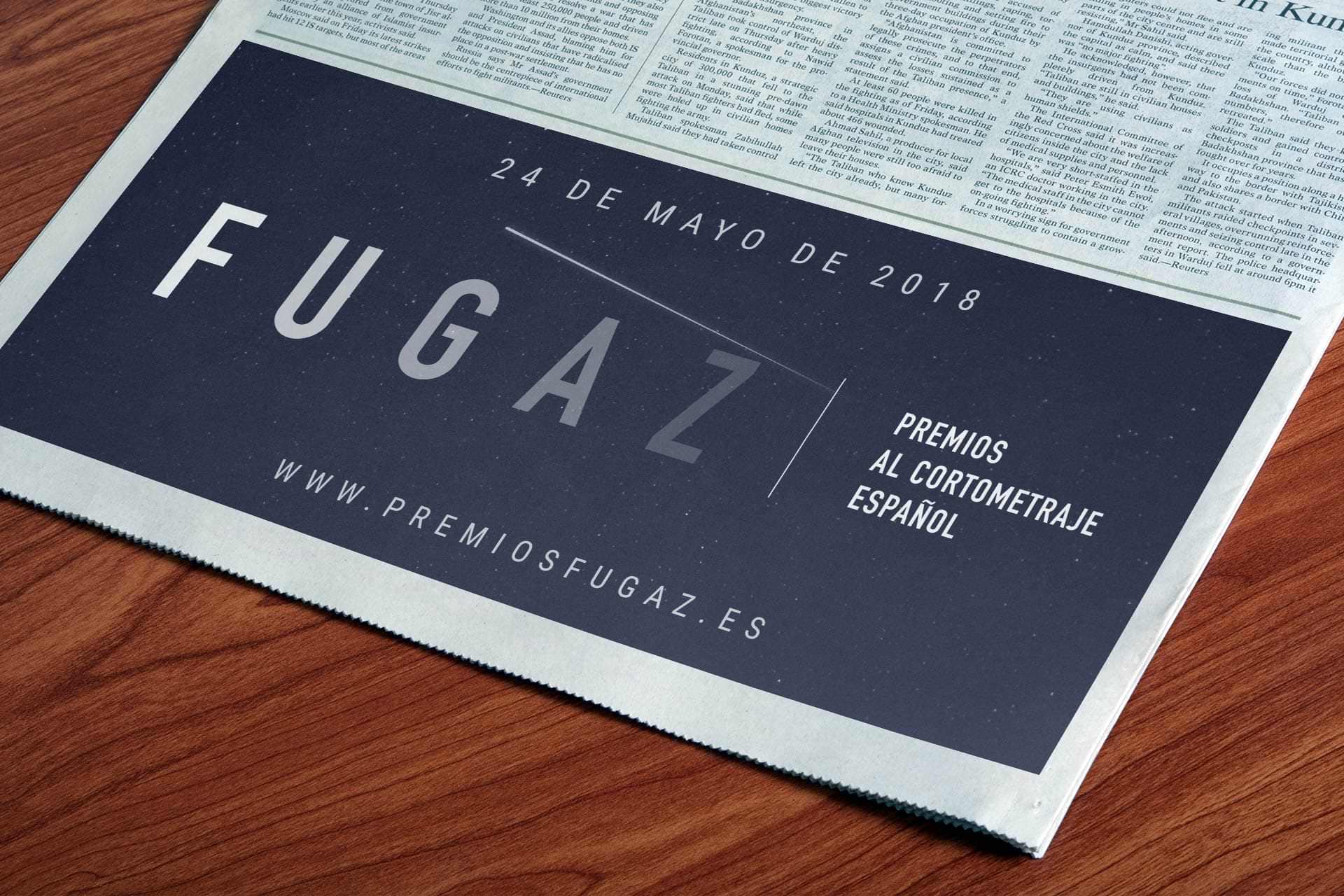 Diseño faldón publicitario Premios Fugaz 2018
