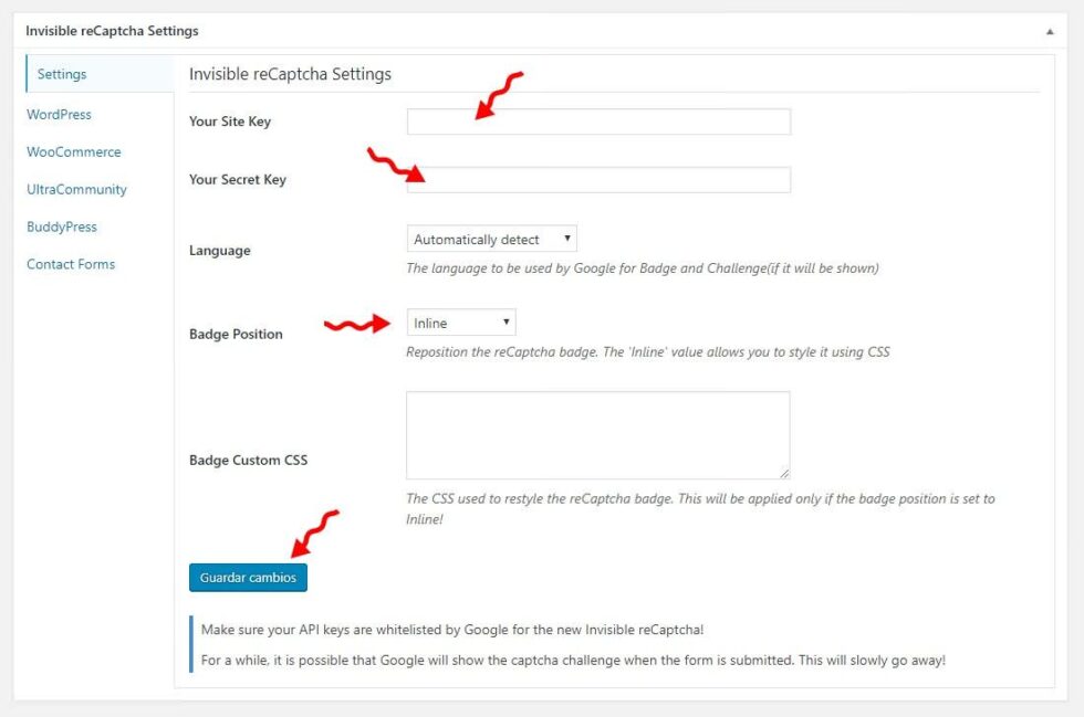 Google recaptcha invisible para Contact Form 7 - Agencia WAKA