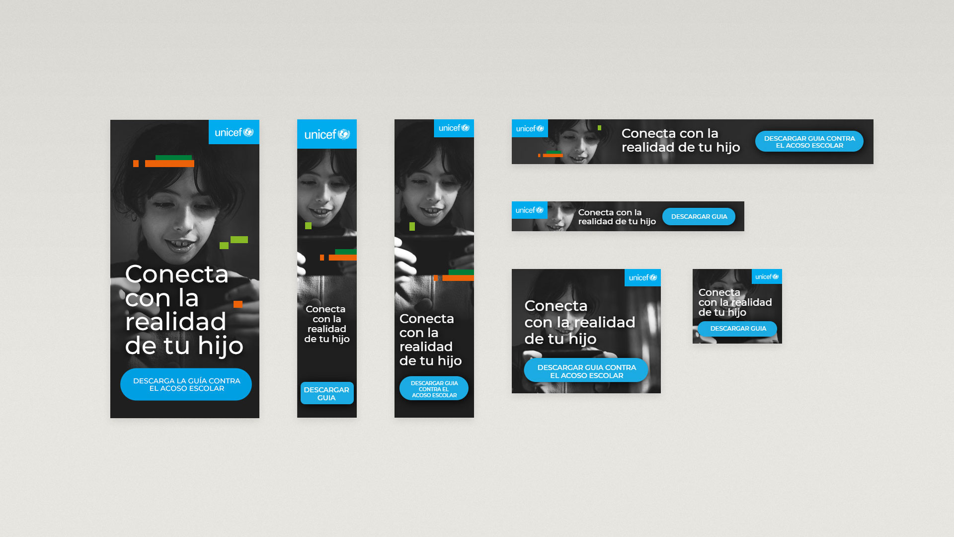 Diseño de banners digitales para Unicef, 2019