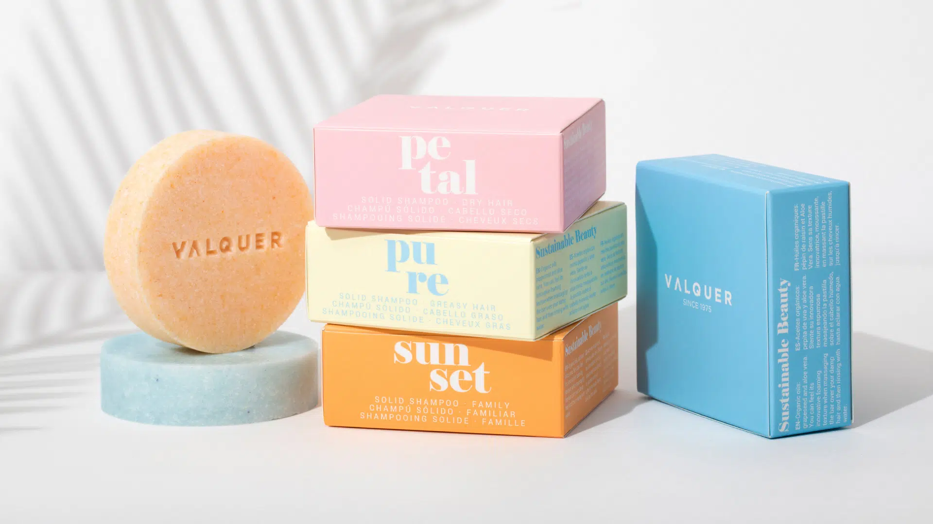 Diseño de producto y packaging para champú sólido, Valquer, 2019 Diseño de producto y packaging para champú sólido, Valquer, 2019
