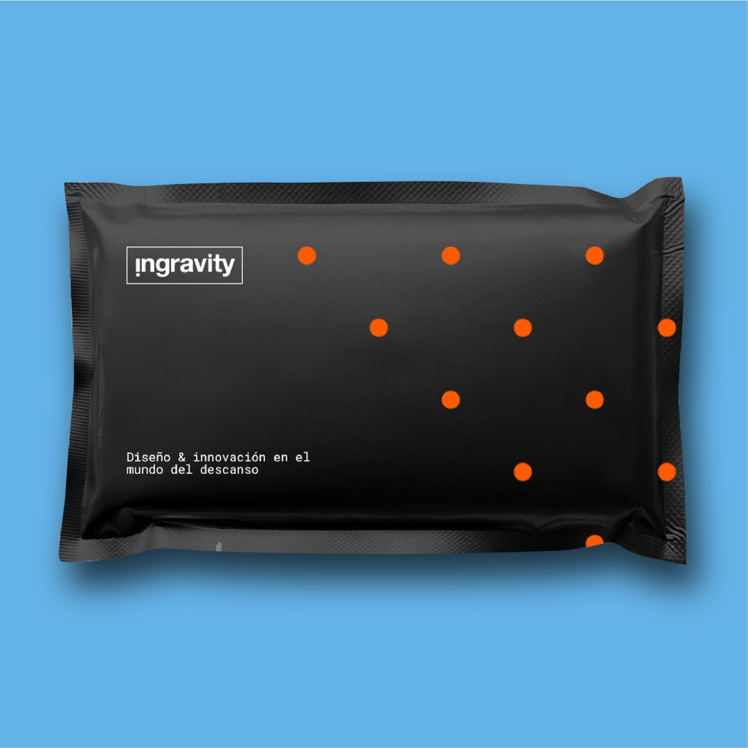 Diseño de packaging almohadas Ingravity