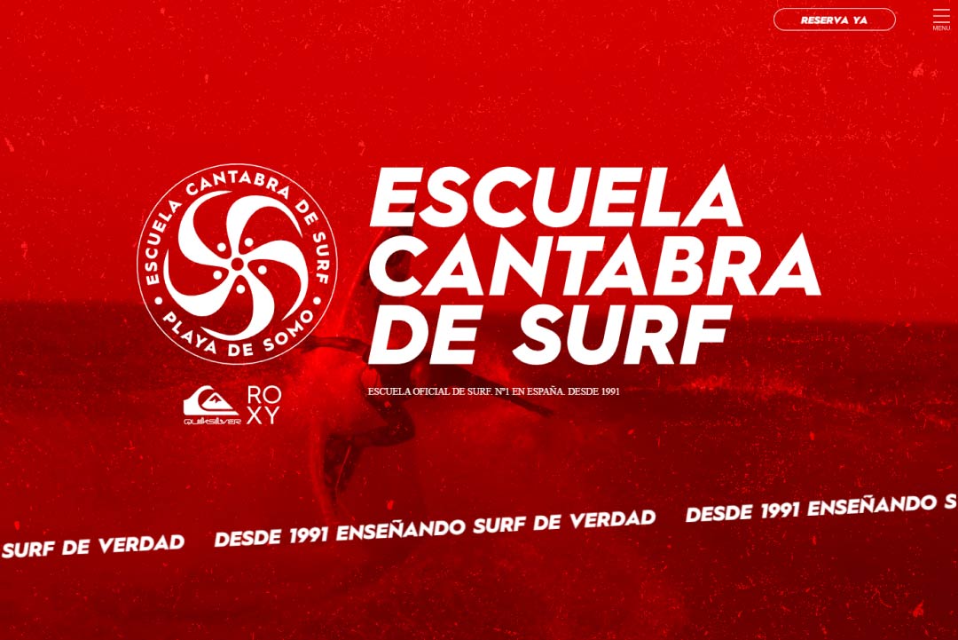 Caso de estudio diseño web Escuela Cántabra de Surf