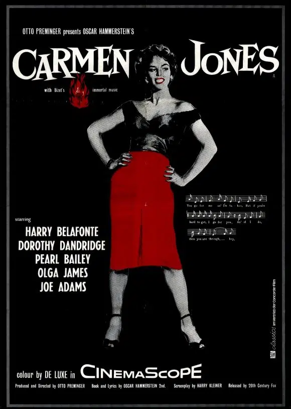 Cartel para la película "Carmen Jones". Director:Otto Preminger. Diseño: Saul Bass