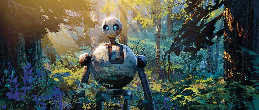 En El robot salvaje (The Wild Robot), se logró una notable sensación analógica, aportando una calidez y presencia inusuales para una creación en un entorno digital.