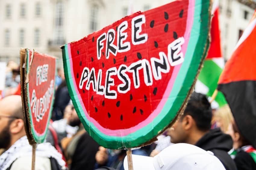 ejemplo activismo gráfico "Free Palestine"