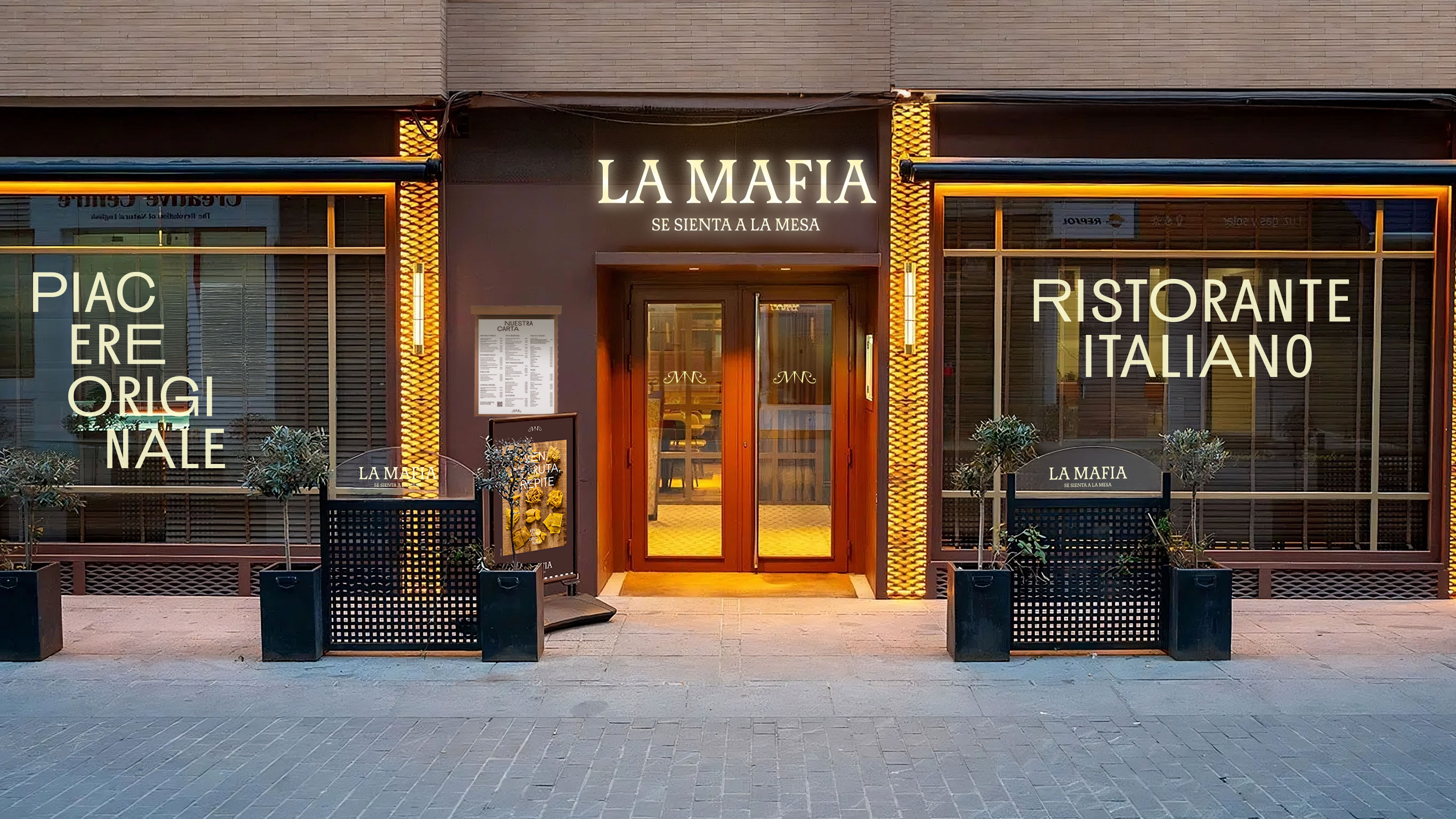 Fachada (1) Diseño rótulo fachada Restaurante La Mafia Se Sienta a la Mesa