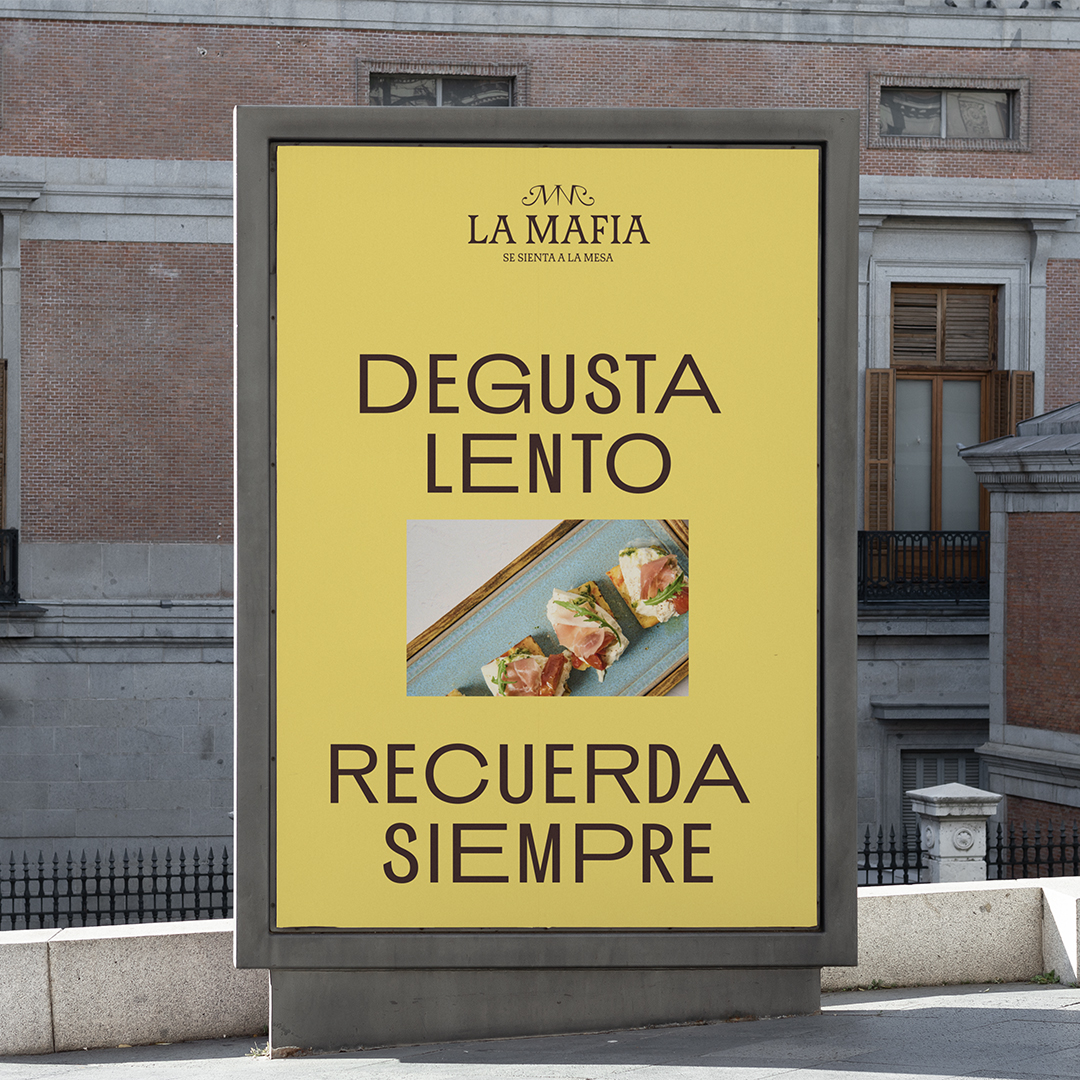 Diseño gráfica publicitaria La Mafia Se Sienta a la Mesa (MUPI)